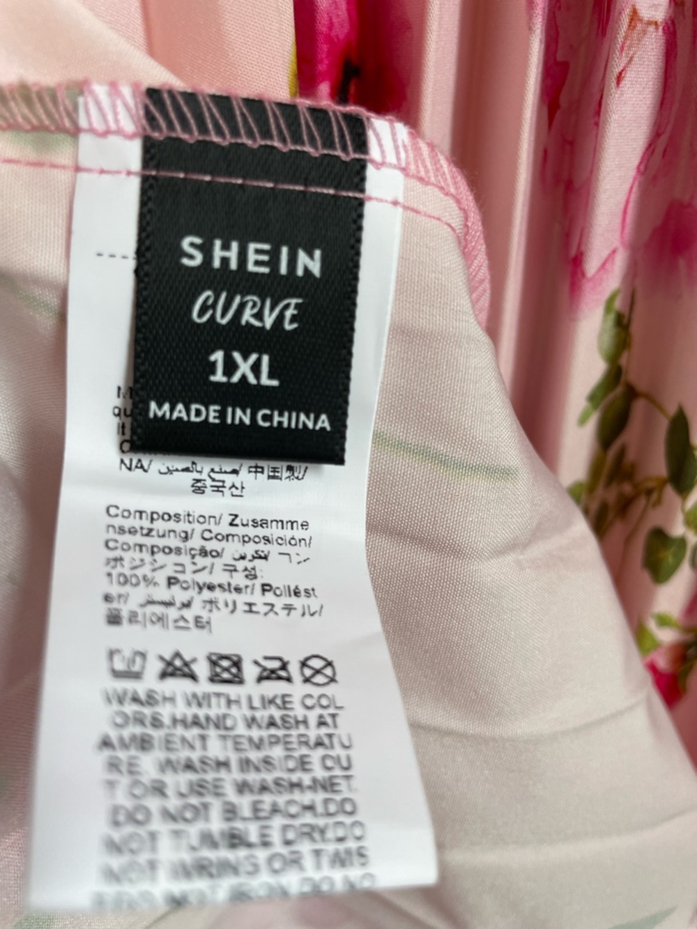 SHEIN Pink Floral Curve Dress 1XL - Picture 4 of 4